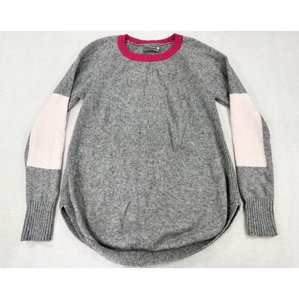 Anthropologie Grey Colorblock Pullover Sweater S EUC